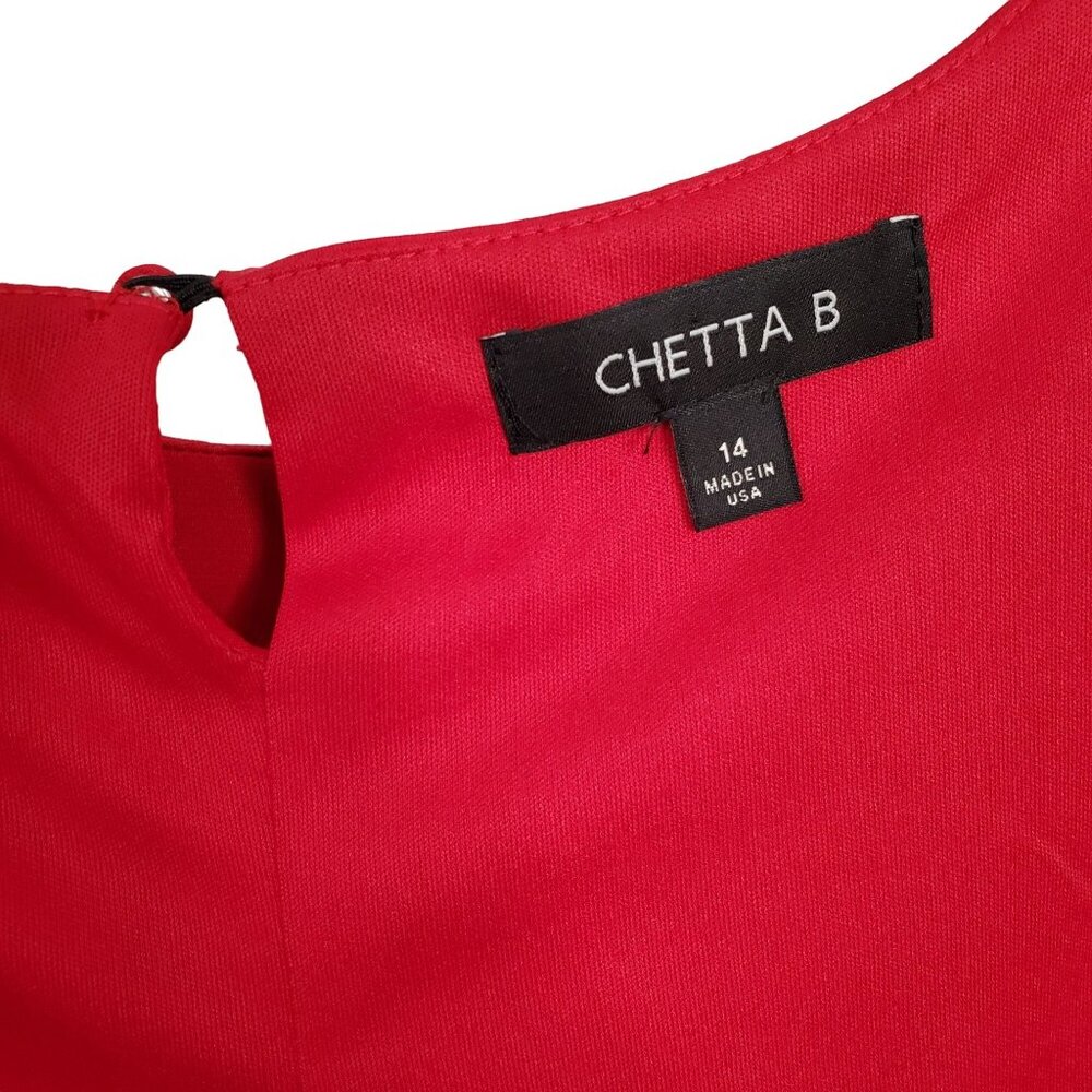 Chetta B 14 Dress Draped Stretch Jersey Knit Side Gathered Tie Ribbon Belt Party - Picture 4 of 8